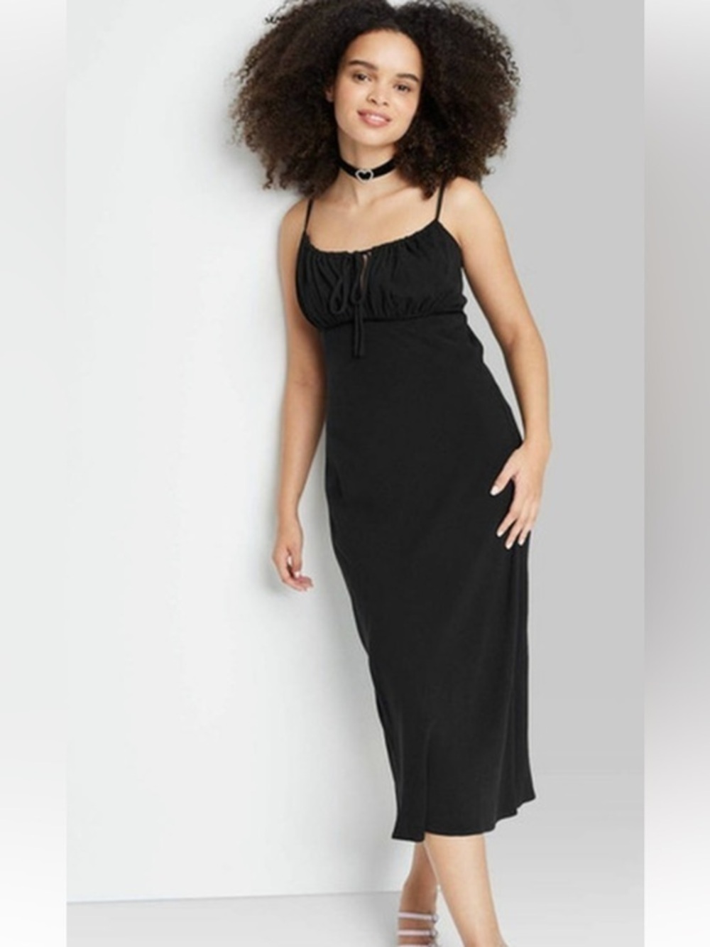 NWT Wild Fable Women's Sleeveless Ruched Midi Dress -